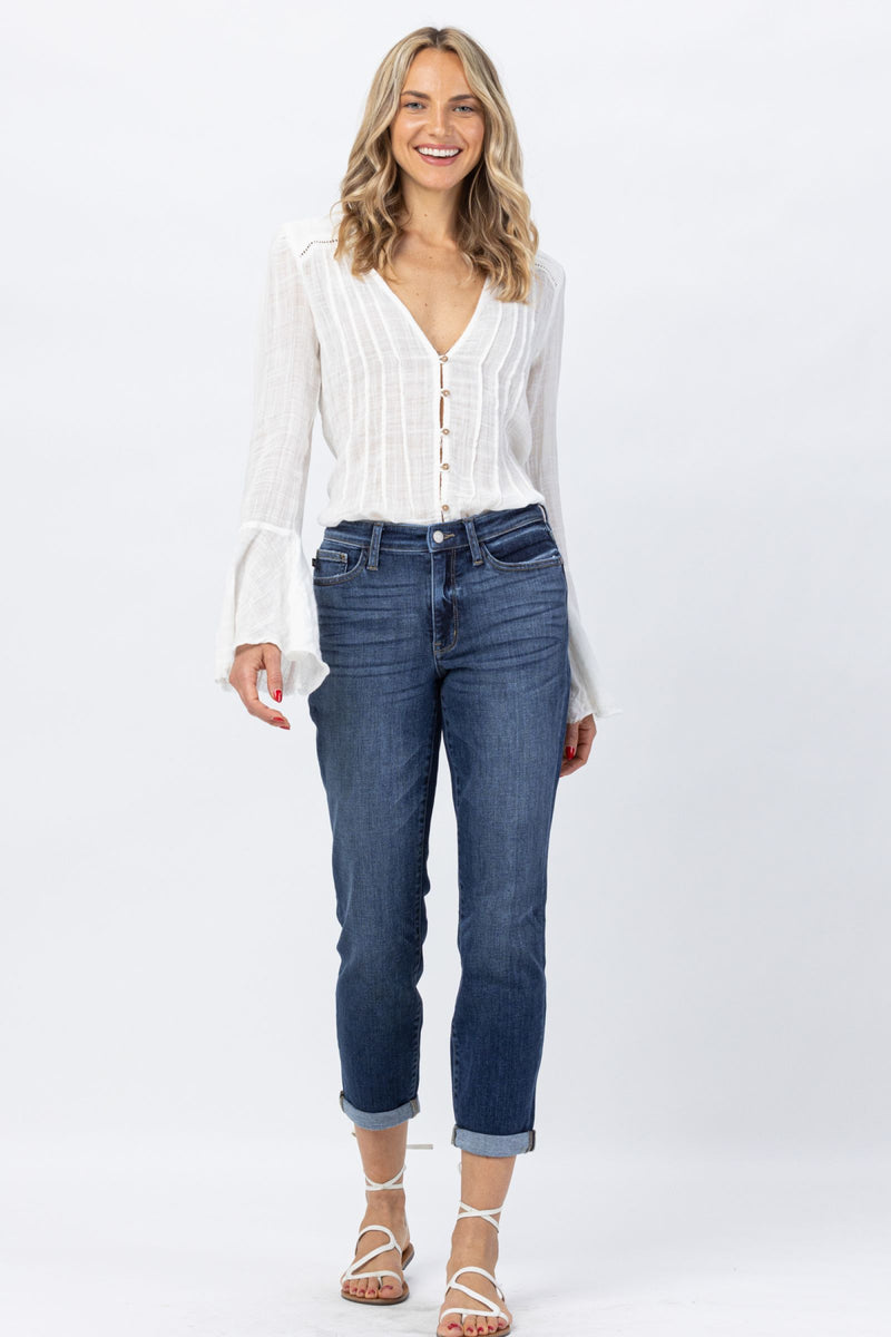 Core midrise cuffed boyfriend fit
