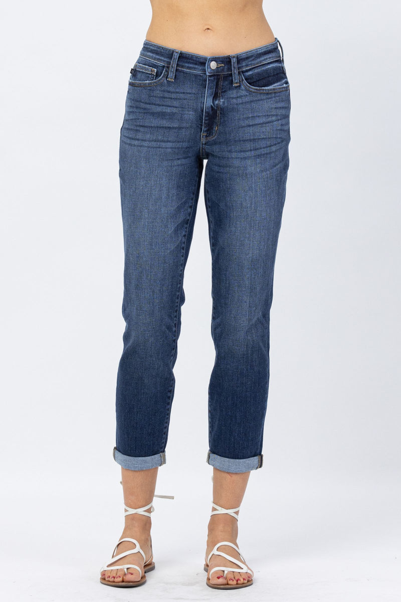 Core midrise cuffed boyfriend fit