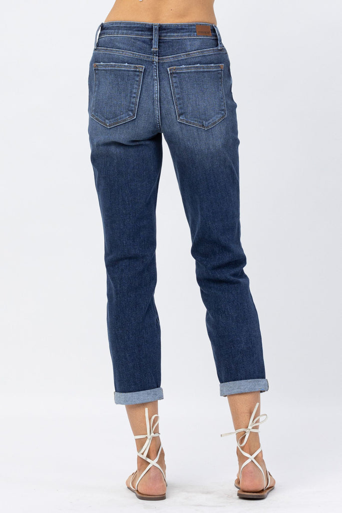 Core midrise cuffed boyfriend fit