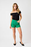 High Waist Tummy Control Garment Dyed Shorts
