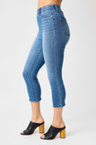 High Waist Pull On Cool Denim Capri