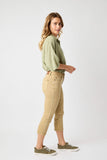 FINAL SALE - Curvy Mid-Rise Khaki Dyed Capri's