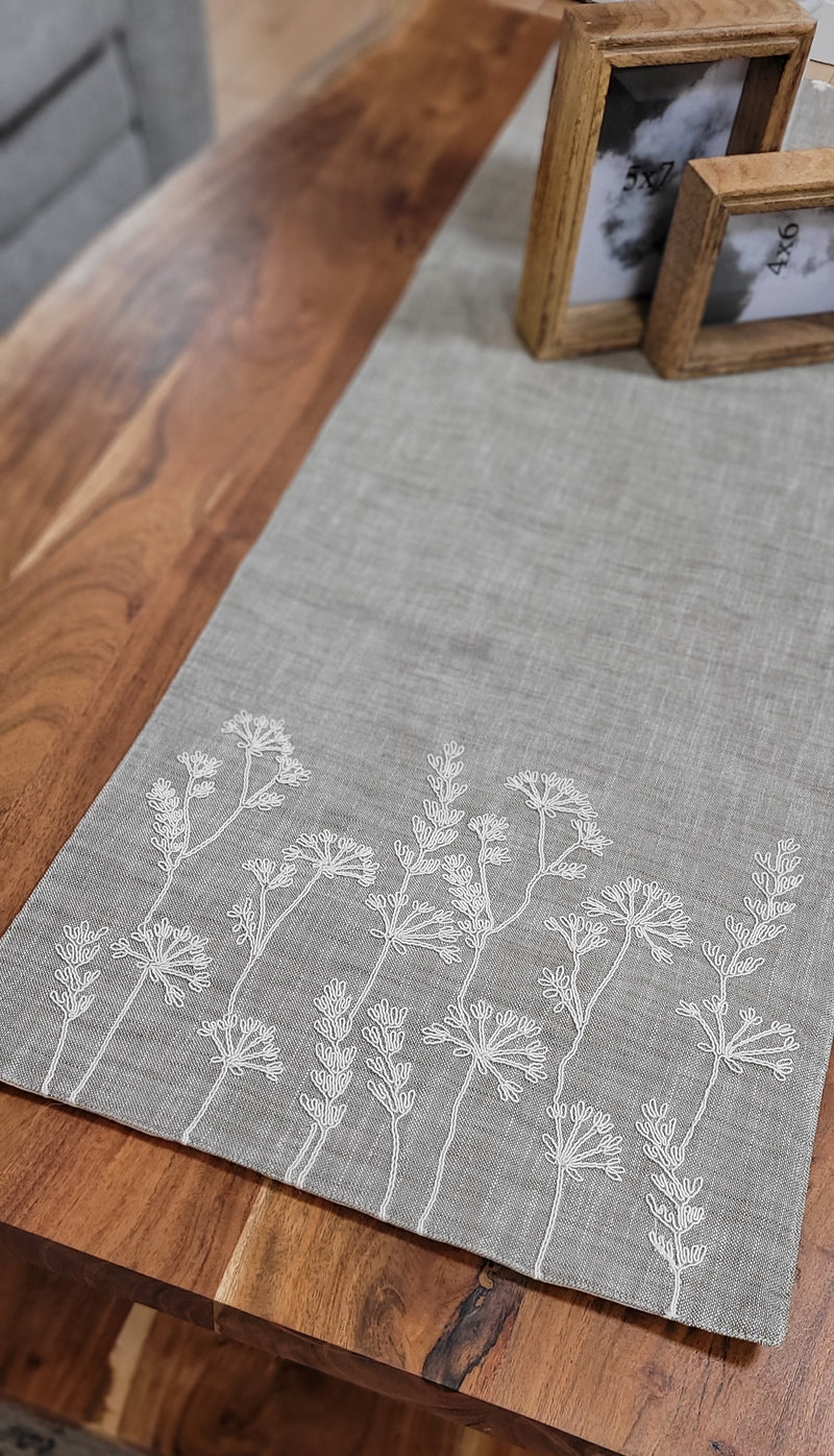 Neutral And Wiildflowers Table Runner