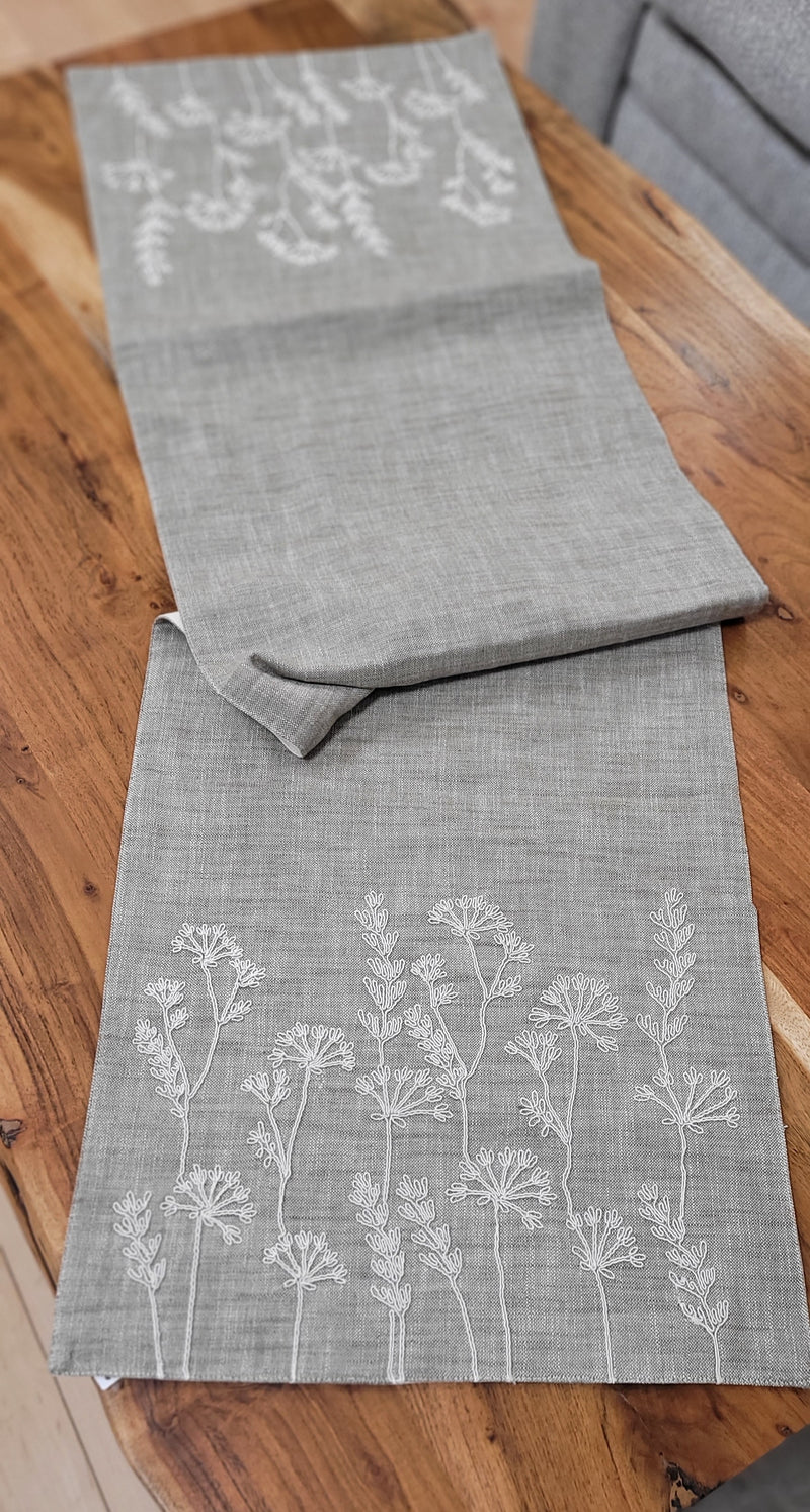 Neutral And Wiildflowers Table Runner
