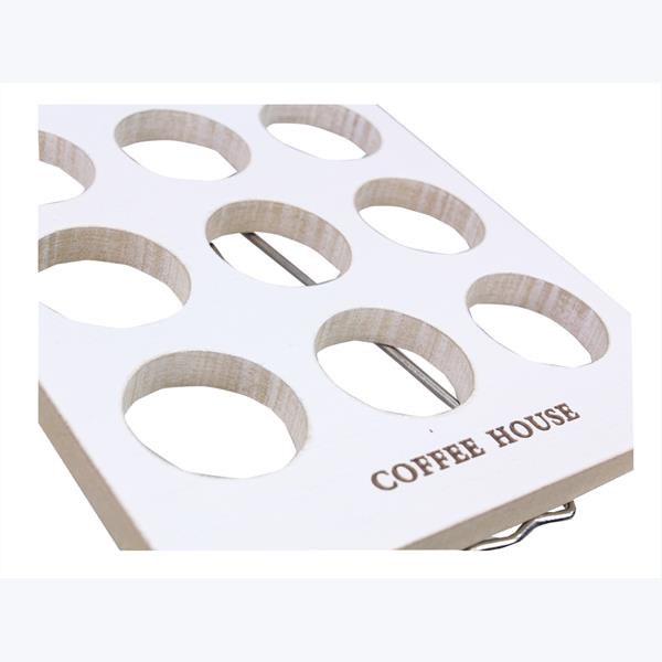 Wood house table top coffee pod holder