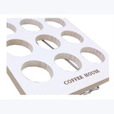 Wood house table top coffee pod holder