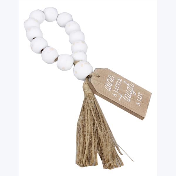 Wood beads wine tags