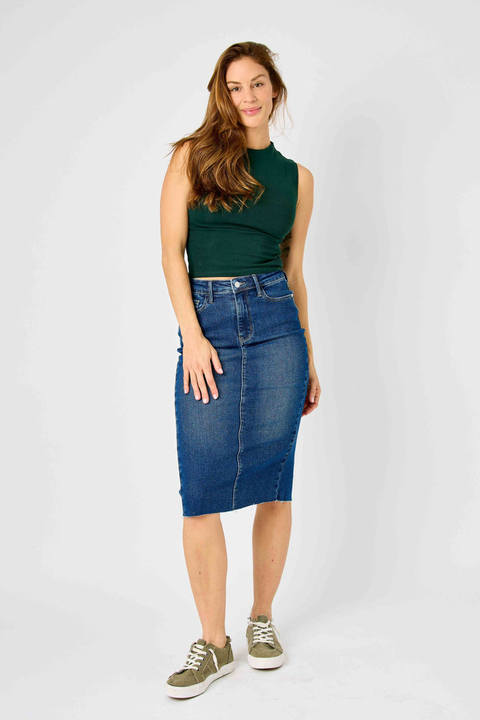 DK HW SLIT MID LENGTH SKIRT