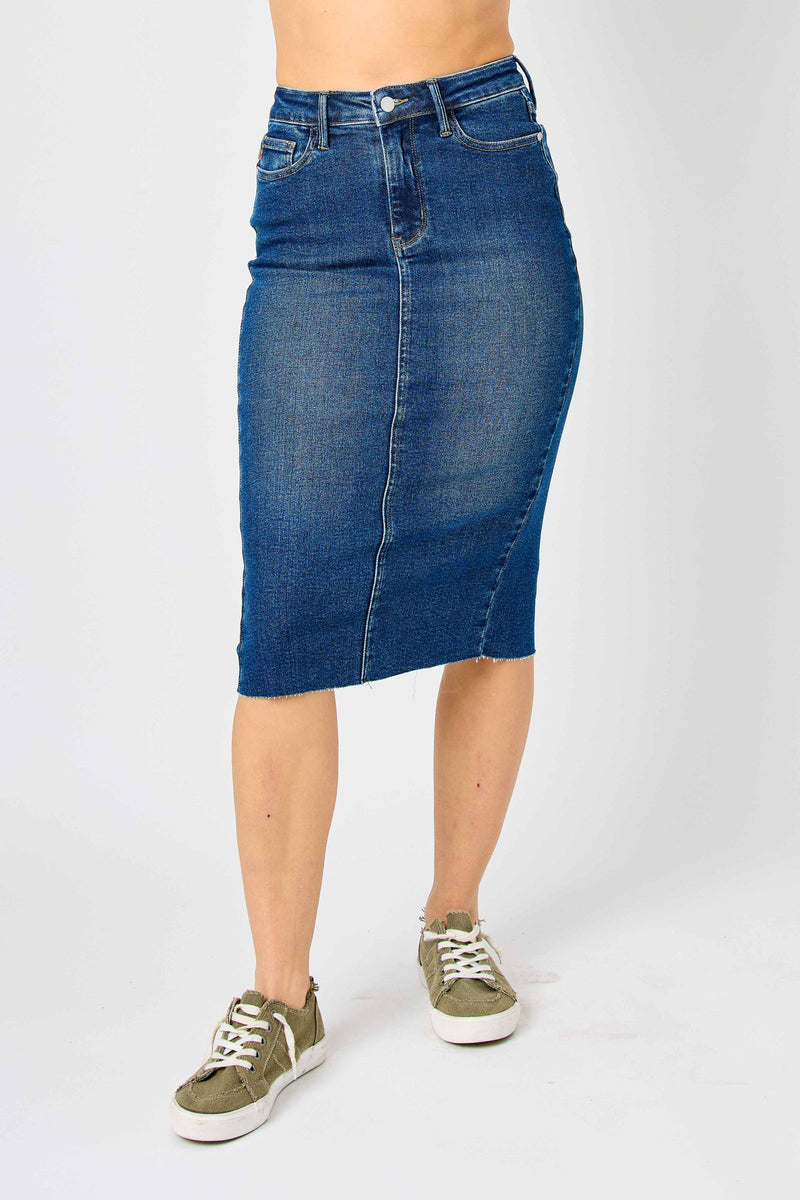 DK HW SLIT MID LENGTH SKIRT