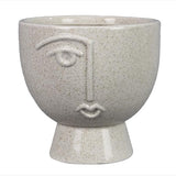 Face Design Stoneware Uneven Glazed Planter