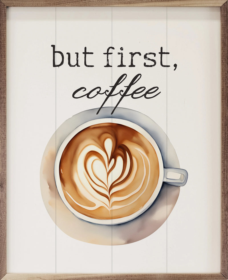 16x20 But First Coffee White