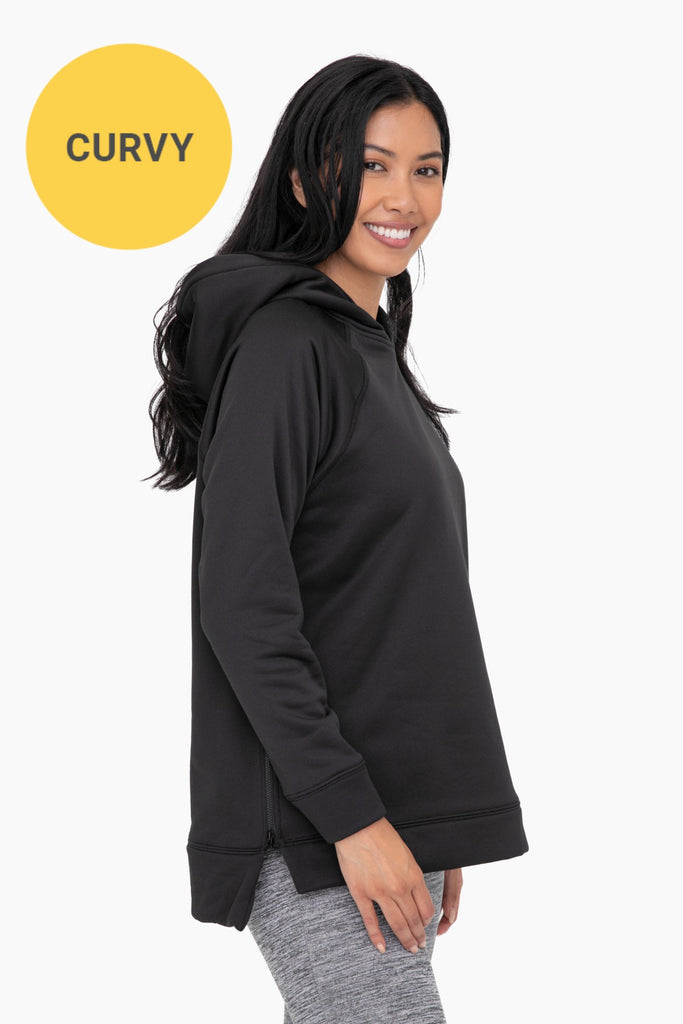 CURVY HOODIE WITH ZIPPER