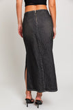 BLACK BELTED MIDI SKIRT