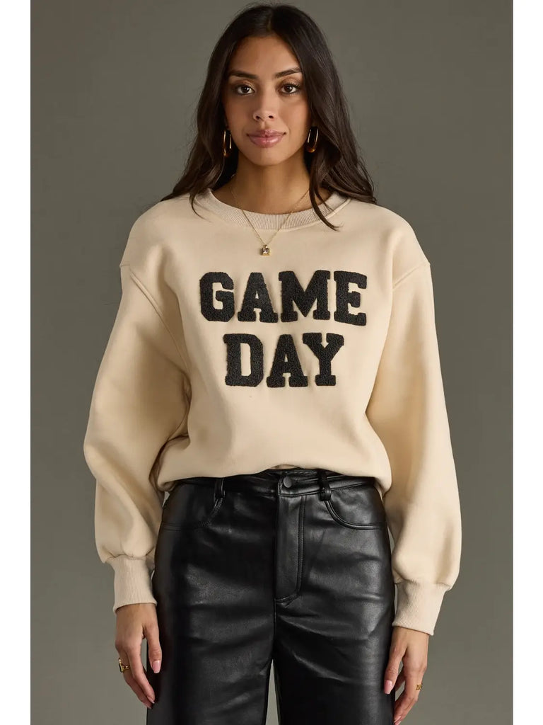 Beige Game Day Sweatshirt