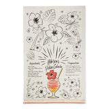FINAL SALE - Tropical Sips Recipe Embellished Dishtowels