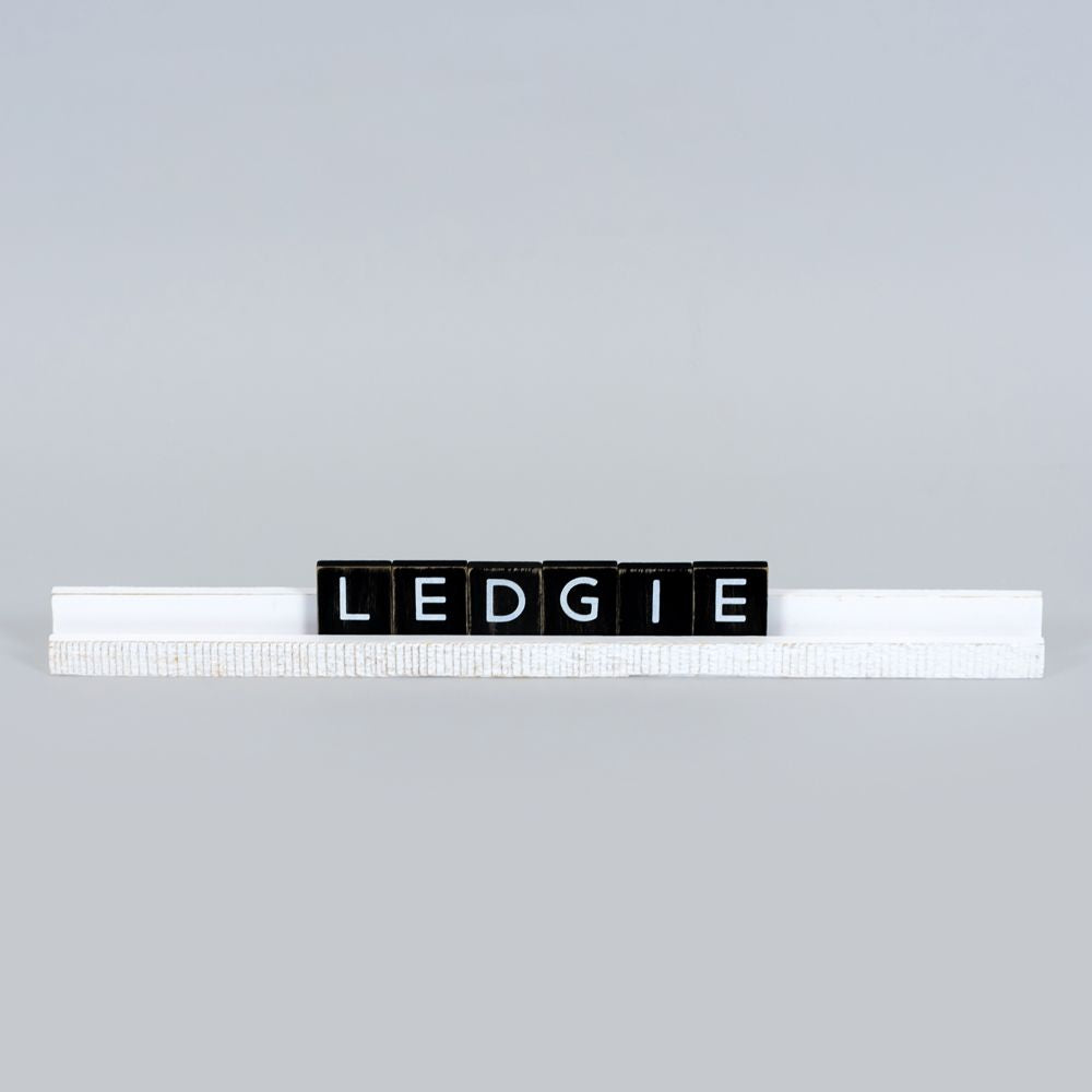 White wood tile stand (ledgie)