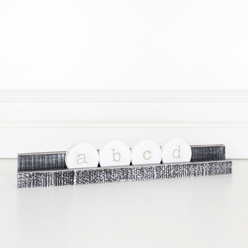 Black wood title stand (ledgie)