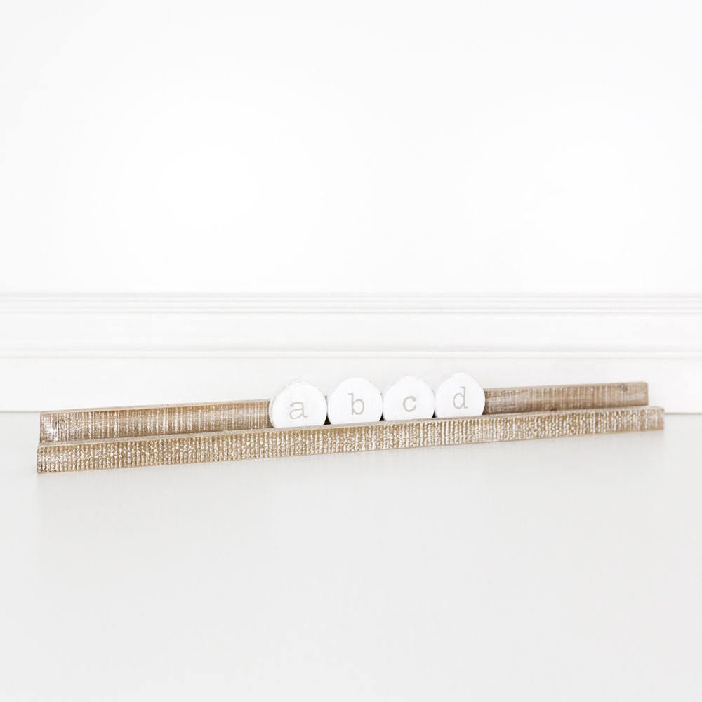 Natural wood title stand (ledgie)