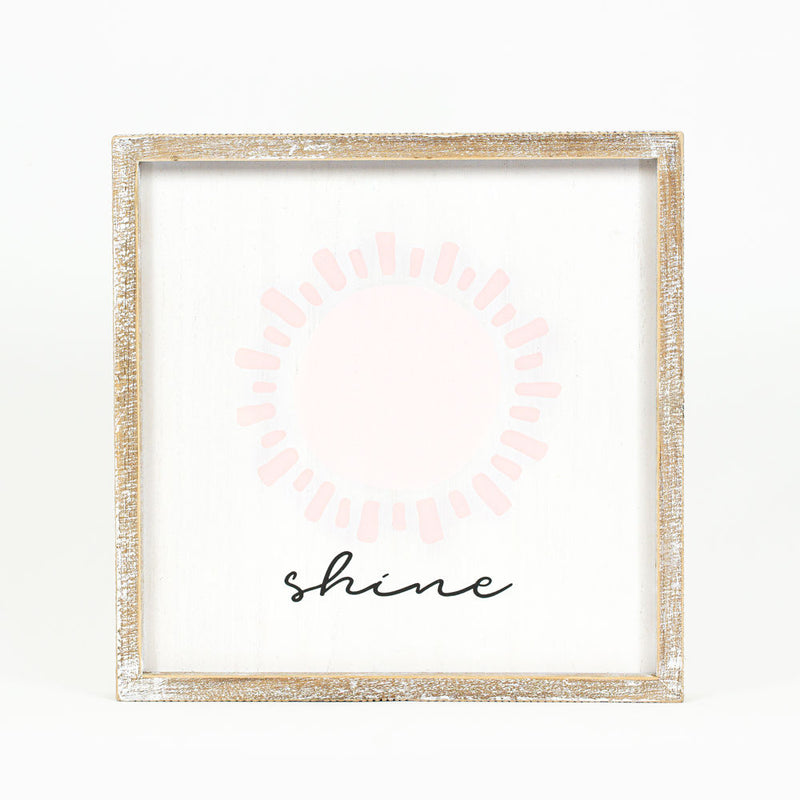 Double sided wood "Shine" sign