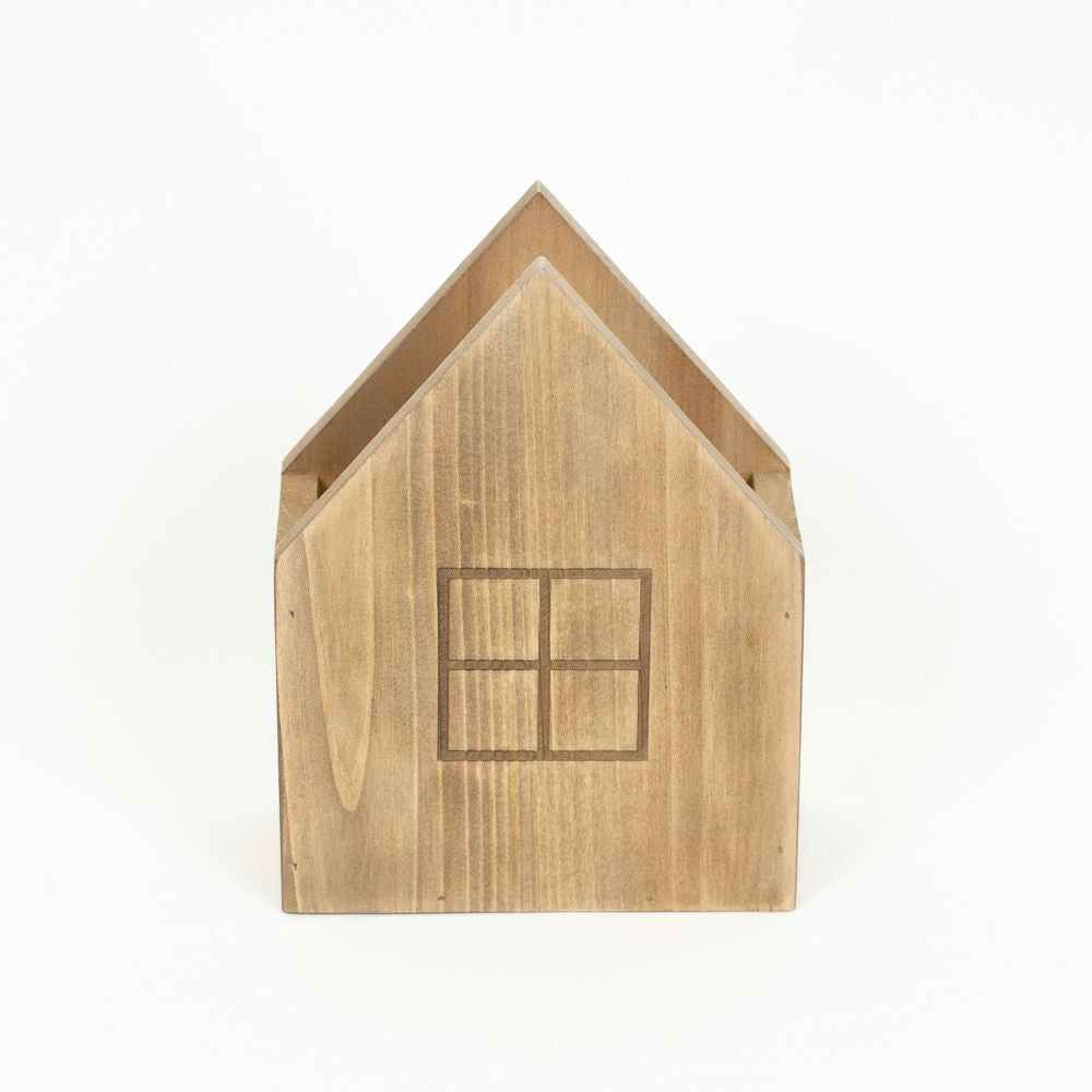 Natural wood house planter