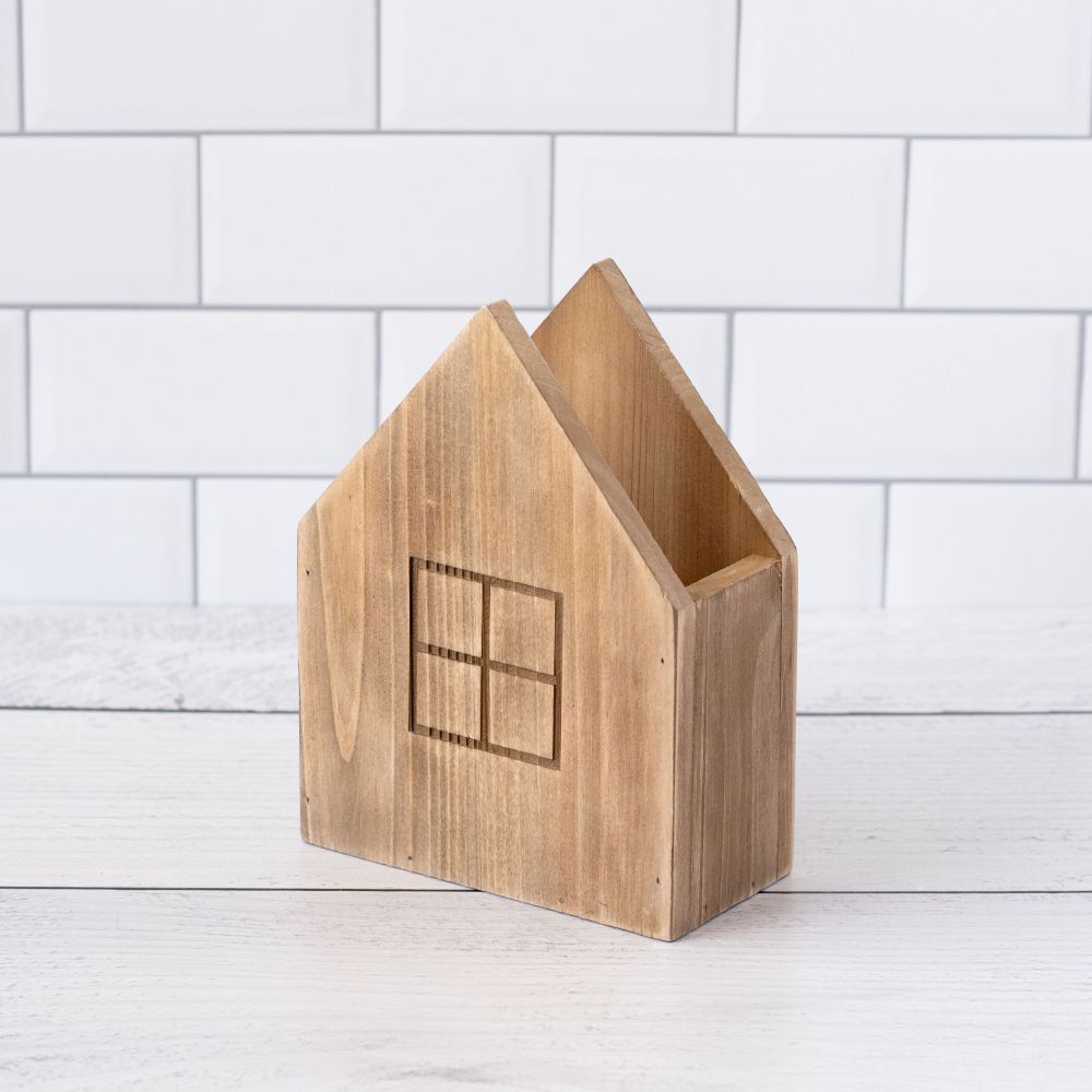 Natural wood house planter