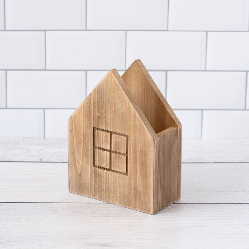 Natural wood house planter