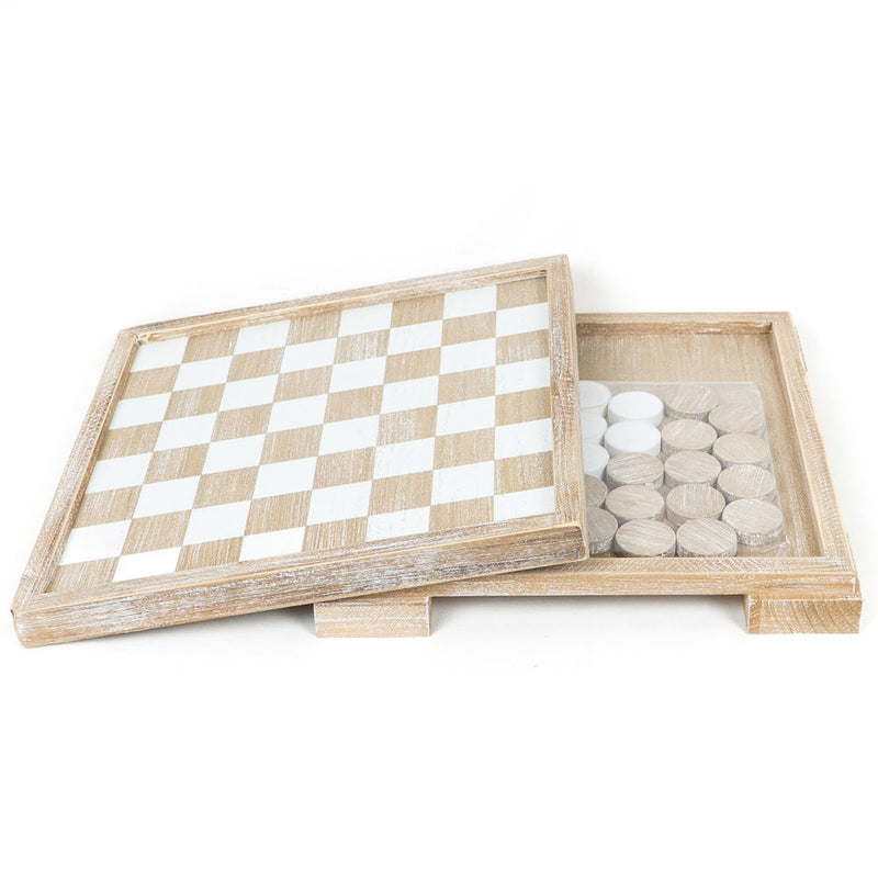 Wood chess box, ntrl/wh