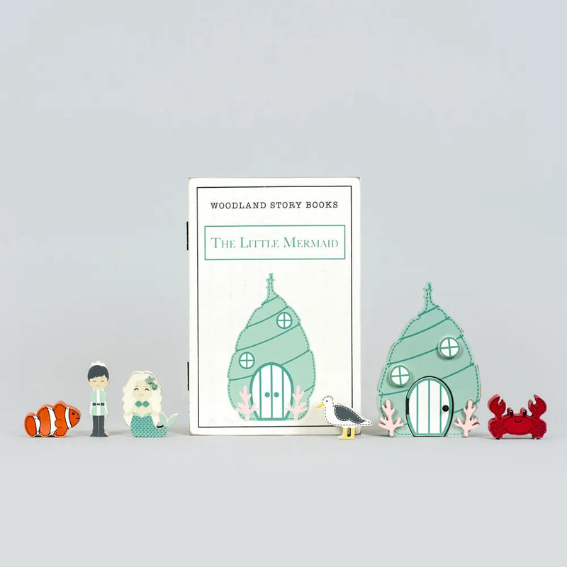 The Little Mermaid 8 X 12 X 2 5 Wood Storybook 7 Pc