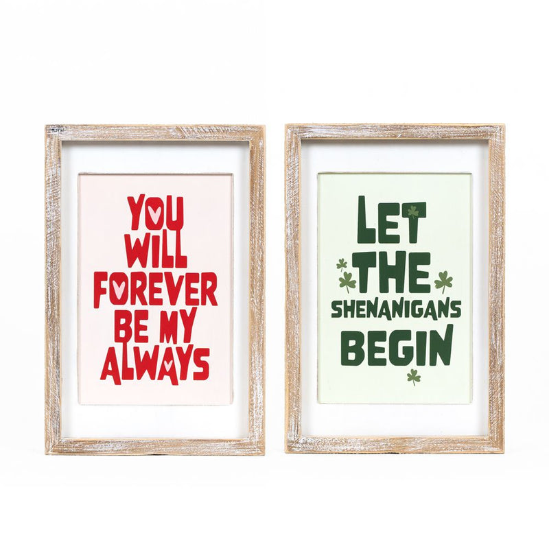 8x12x1.5 Rvs Wood Frame Sign (forever/shenanigans) Multi Items 20122, 11130 Are No Longer Available