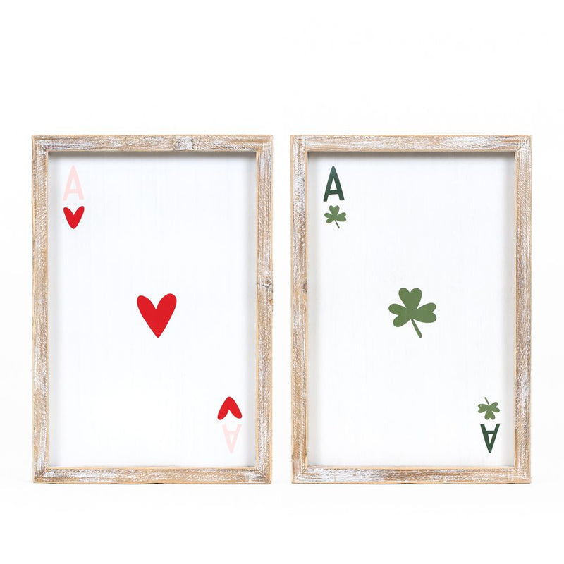 8X12X1.5 RVS WOOD FRAME SIGN (HEART/CLOVER) MULTI