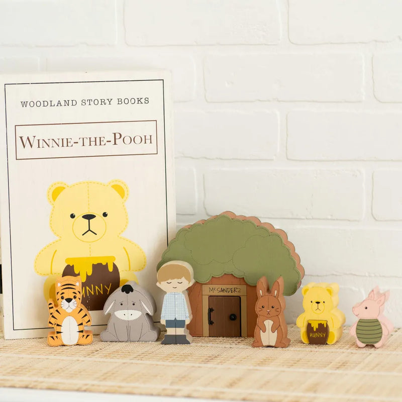 8x12x2.5 Wood Storybook 8 Pc -Winnie the Pooh