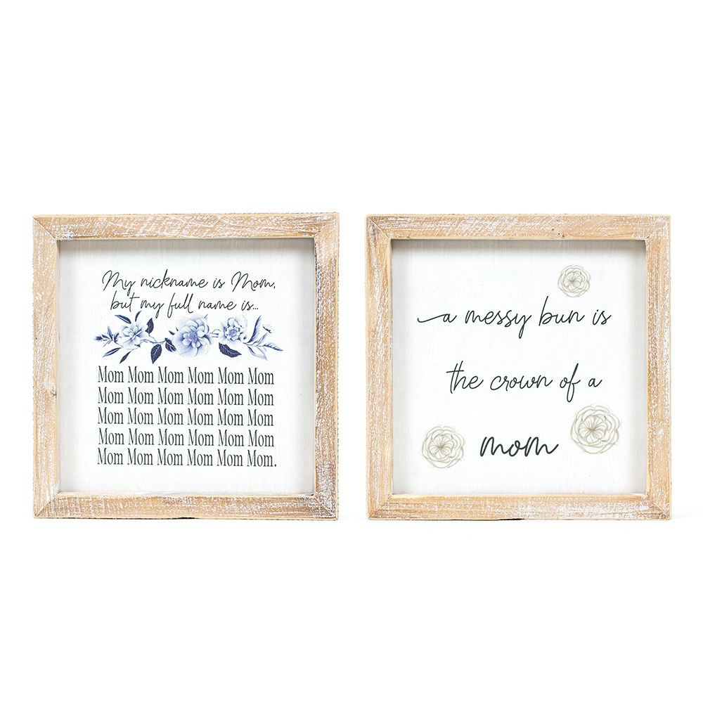7x7x1.5 Rvs Wood Frame Sign (mom/messy)