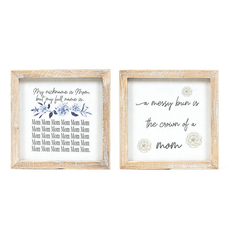 7x7x1.5 Rvs Wood Frame Sign (mom/messy)