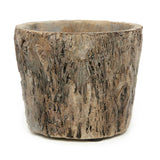 FINAL SALE - POT BARK SMALL 4.5IN X 3.5IN BROWN CONCREE WIH WAERIGH GLAZE