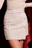 FINAL SALE - Button up tweed skirt