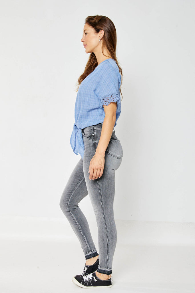 HW Tummy Control Grey Hem Skinny