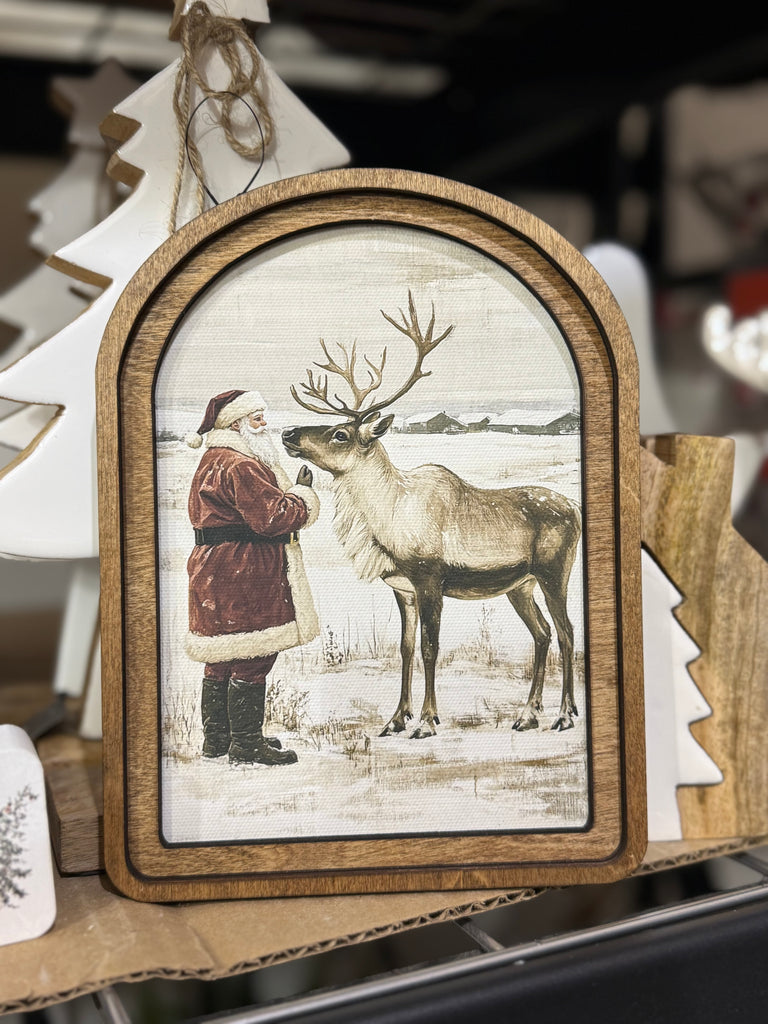 Santa Reindeer Neutral Arch Top
