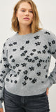 Curvy Grey Floral Sweater