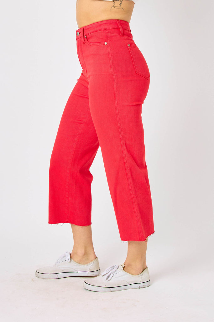 RED CROP WIDE TUMMY CONTROL (Judy Blue)