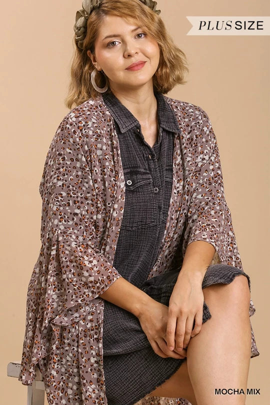 Curvy Animal Print Kimono