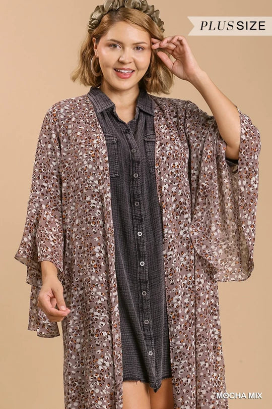 Curvy Animal Print Kimono