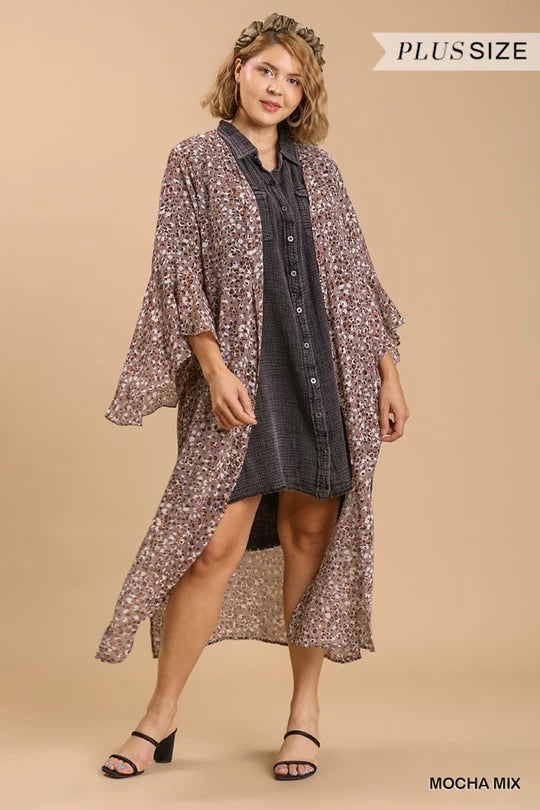 Curvy Animal Print Kimono