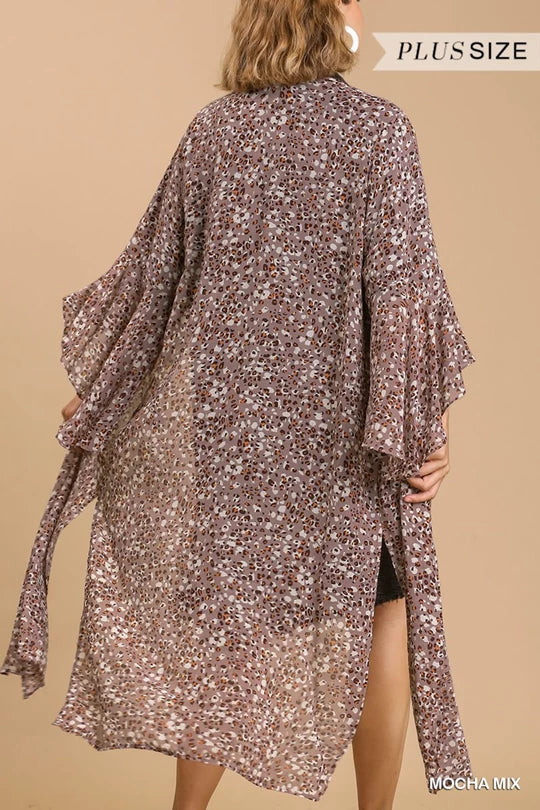 Curvy Animal Print Kimono