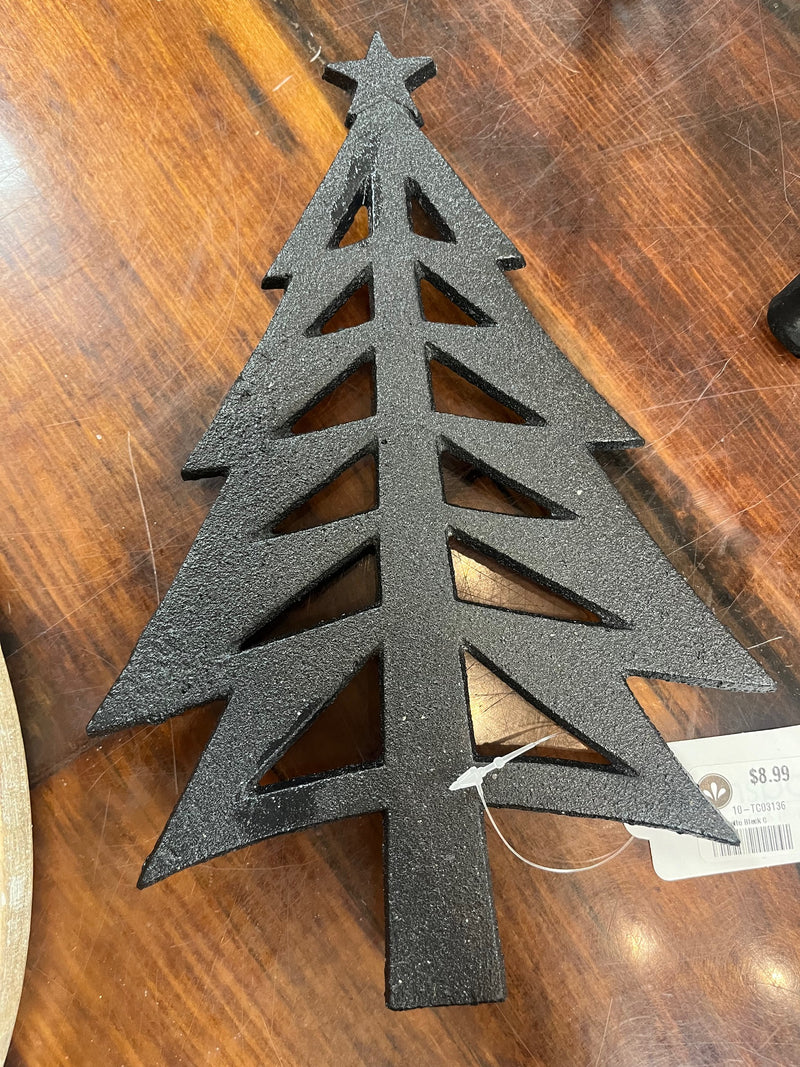 Iron Matte Black Christmas Tree Trivet