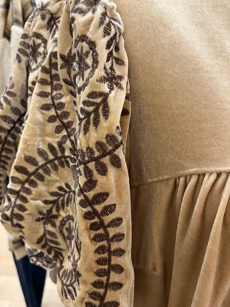 TAUPE VELVET DRESS