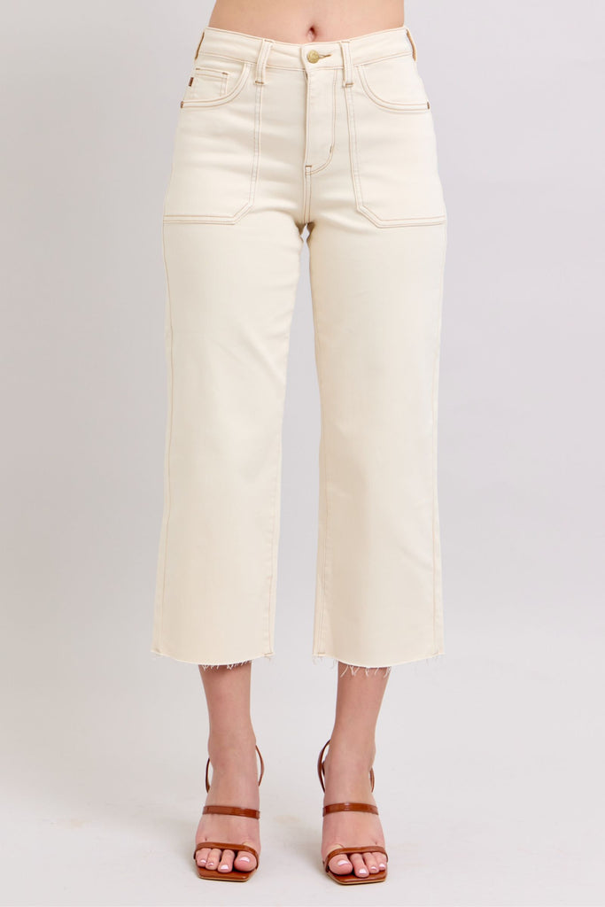 HIGH WAIST DYED CROP WIDE LEG