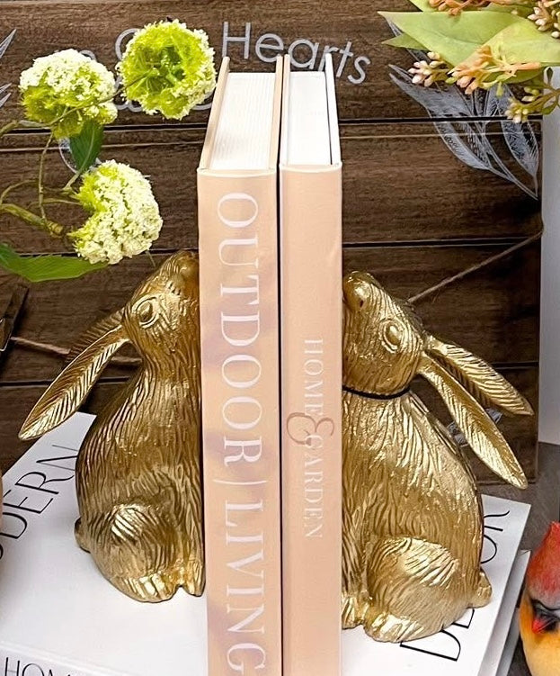 S/2 8.5 GOLD BUNNY BOOK ENDS