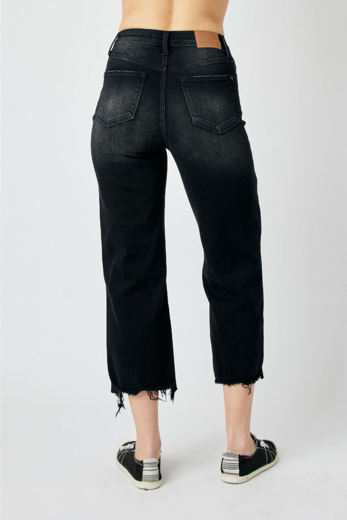 High Waist Raw Hem - Black