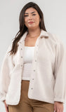 FINAL SALE - CURVY TEDDY SNAP BUTTON JACKET