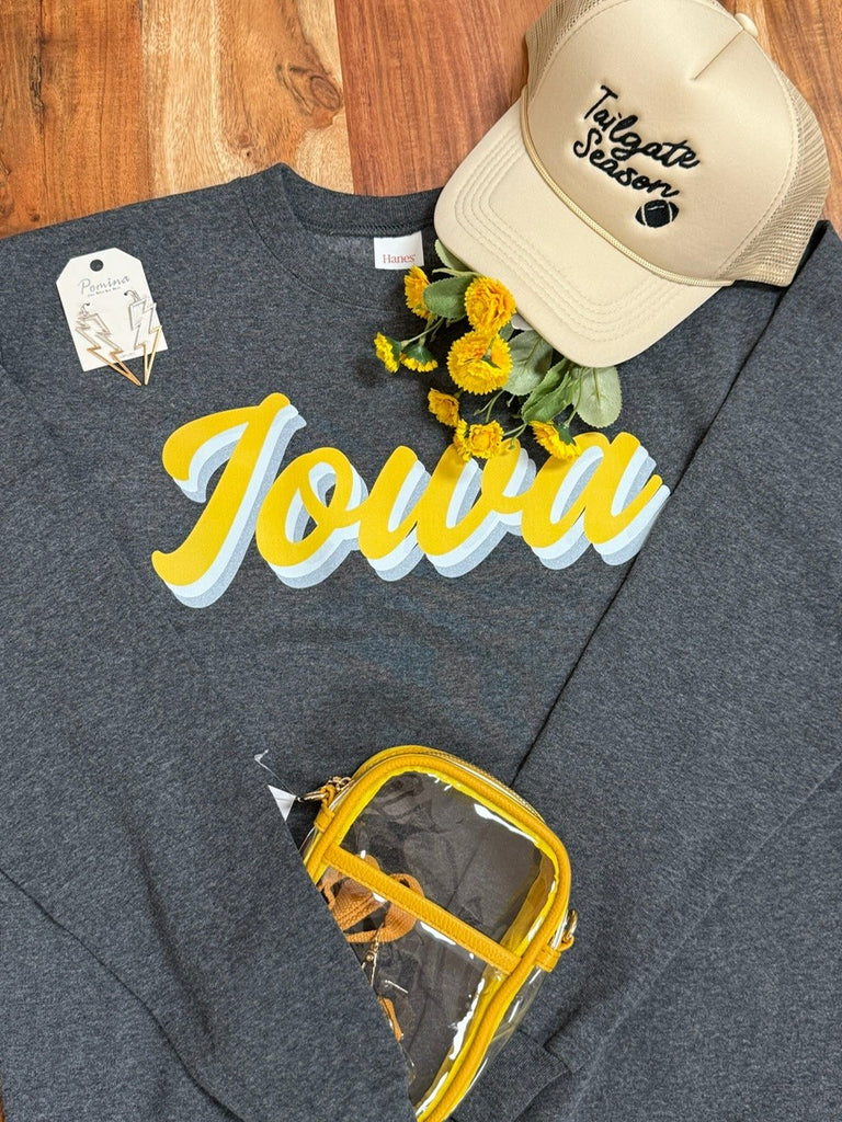 Iowa Scrolled Charcoal Sweatshirt